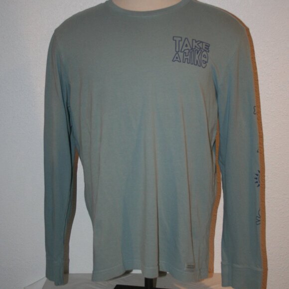 Life Is Good Take A Hike T-Shirt Moss Green Large Chest: 48" Mens Tee Crusher - Picture 1 of 8